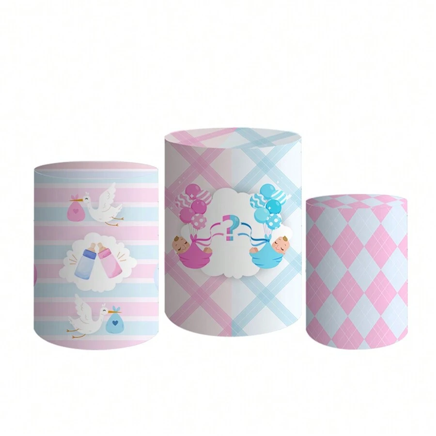 Trio Of Cylinders For A Gender Reveal Party, Boy Or Girl - Nhiều màu - Xem 1
