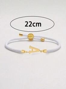 1pc New Classic A-Z Initial Bracelet For Women Simple Adjustable Color Rope Bracelet For Women Jewelry Gift