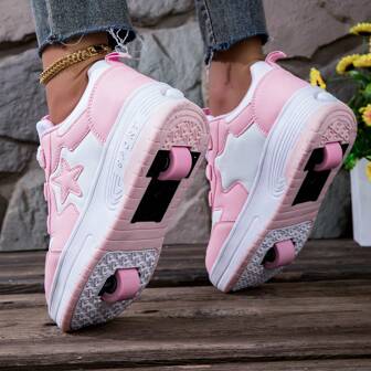 Summer Teenagers Student Adult Couple Breathable Low-Top Sneakers With 2 Wheels Inline Roller Skates Outdoor Sports Shoes For Men And Women