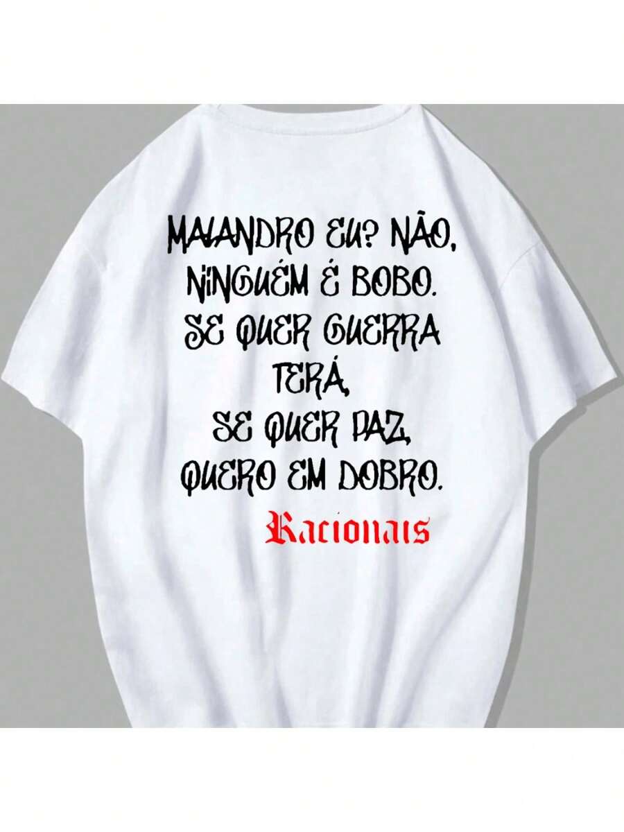 Racionais MCs Unisex T-Shirt 100% Cotton Streetwear Launch Shipping Various Colors!! - 白色 - 查看 1