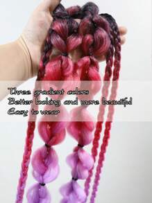 1件24英寸渐变色马尾假发，Y2K风格马尾，自然时尚的合成假发片，适合音乐节、圣诞派对和其他场合。 - 漸層 - 查看 4