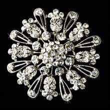 1 Pc Rhodium Silver Plated Clear Rhinestone Crystal Diamante Wedding Brooch Dress Accessories Pin For Clothes Bag Charm - Multicolor - View 5