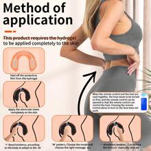Rechargeable Remote Control Butt Beauty Device, Strengthen Butt Muscles, Lift And Tighten Peach-Shaped Buttocks, Easy-To-Use Fitness Stickers For Men And Women, Muscle Massager For Toning Gluteal Muscles, Suitable For Girlfriends, Wives, Friends,Black