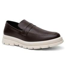 Men's Oxford Shoes Modern Platform Comfortable Elegant - Coffee Brown - View 1