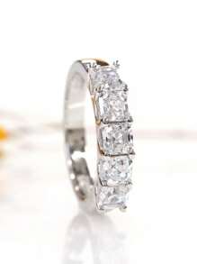 1枚奢华立方氧化锆戒指，女士婚礼订婚派对珠宝情人节礼物 - 4# - 查看 2