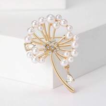 1pc Fashion Dandelion Brooch Pearl Flower Simple Shawl Accessory Pin - Dandelion - View 5