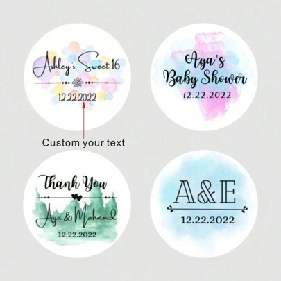 Custom Watercolor Stickers / Custom Labels / Thank You // Wedding / Birthday / Bridal Shower / Bachelorette / Favor/ Business,Christmas,Festive Calendar