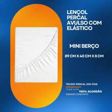 Kit 03 Loose Fitted Sheets For Mini Crib, Percale, 200 Thread Count, 100% Cotton - 藏蓝色 - 查看 3