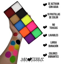 MIA TERRA COSMETICS Paleta Body Paint base agua para maquillaje de fantasía - neón - Ver 6