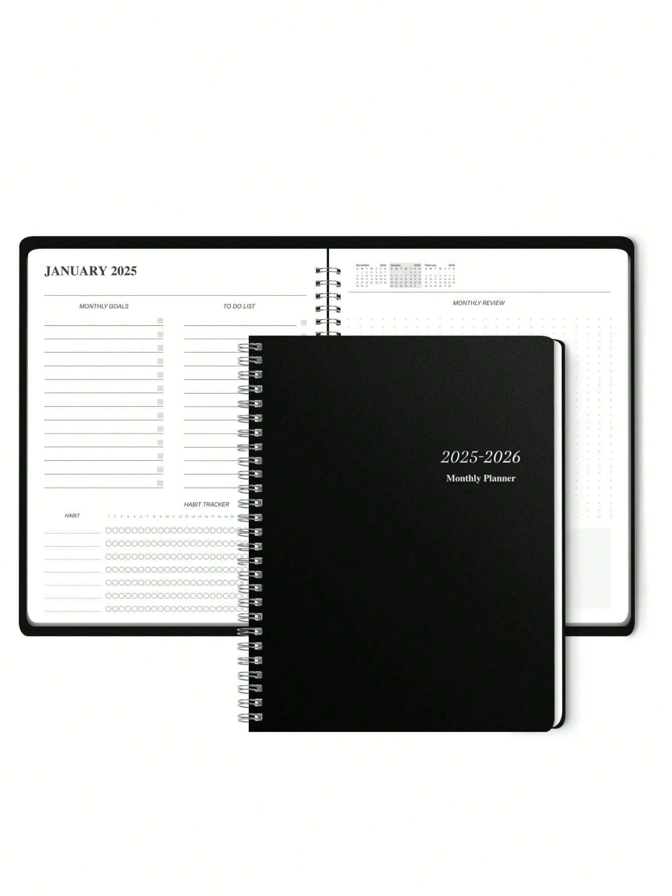 1pc 20252026 Weekly Monthly Planner With Tabs, Concise And Classical