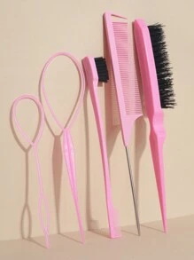 7件套/5件套/1件套美发尾部工具套装，9排尼龙软垫造型刷，带200毫升连续喷雾瓶的环形造型工具套装，边缘控制刷，尾梳，长钢针尖尾梳，精准分缝梳，蓬松梳，梳子，美发工具，美发产品及配件，适用于理发店、美容院、返校季、旅行度假必备，女士美发配件，梳子，解结梳，美发产品，美发工具，美发用品，头发护理，卷发梳，理发师，美发设备，发型，美发，梳子，背梳，造型刷，卷发梳，边缘梳，梳子，梳头发，梳子套装，梳头发，卷发梳，解结梳，女士梳子，头发，旅行，美发产品，美发工具，美发用品，理发师，理发师配件，理发店，美发设备