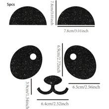5 piezas Decoración para pastel de cumpleaños con oso panda feliz, suministros de decoración para fiesta con tema de zoológico - Negro - Ver 4
