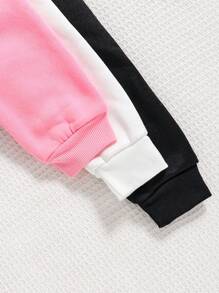 3pcs/Set Tween Girls Cartoon Pattern Print Warm Hoodies - Multicolor - View 4