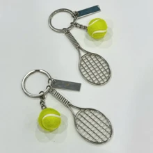 Llavero personalizado de raqueta de tenis - Regalo de Navidad para entusiastas del deporte, llavero de tenis exquisito, mini raqueta de tenis linda, accesorio favorito para fans del tenis, opción ideal para amantes del tenis - Plateado - Ver 8