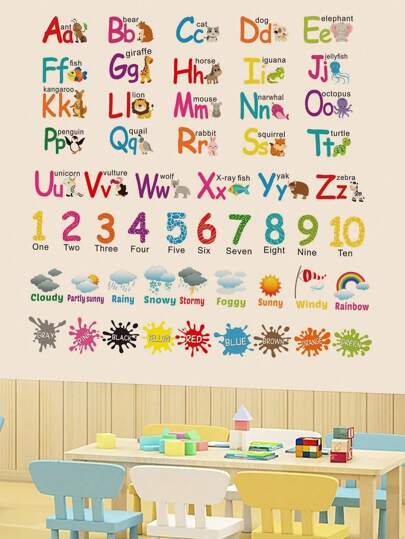 mama look 2 Pieces Colored Letters Education Wall Stickers For Living Room Kid's Bedroom Stickers Decor Removable PVC Decals Room Floor Mural, Stickers, Wall Decal, Vinyl Decal For Home Decorations, Spring Decoration Items Refresh Your Home, Rama Decoration Stickers Gifts Birthday Graduation
