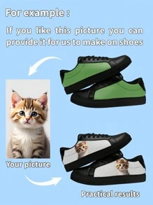 1 Pair Custom PU Skate Shoes, Personalized Photo Sneakers, Custom Skate Shoes, Personalized Low Top PU Skate Shoes, Photo Sneakers, Personalized Sneakers For Women And Men, Personalized Sports And Casual Shoes, Groomsman Gift, Anniversary Gift, Valentine Gift, Birthday Gift, Wedding Gift, Best Friend Gift, Gift For Mom/Dad/Her/Him/Girlfriend/Boyfriend/Wife/Husband/Friend - Black - View 1