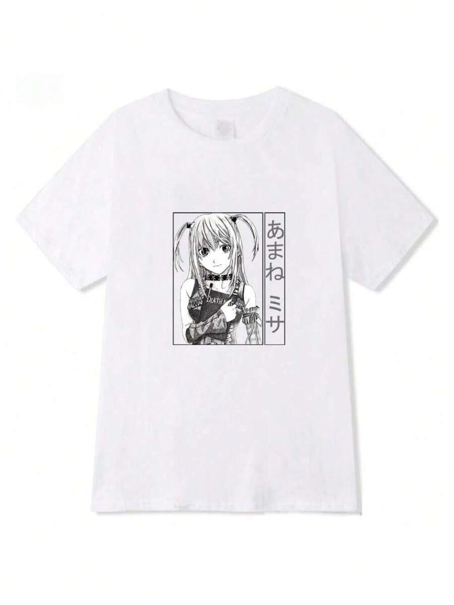 Anime Misa T-Shirt Unisex 100% Cotton Streetwear Launch Shipping Various Colors!! - trắng - Xem 1