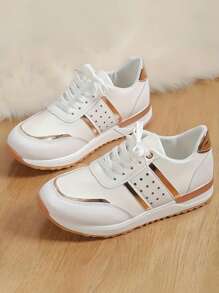 Large Size European And American Style Sports Casual Thick Sole Lace-Up Sneakers, New Arrival Summer Women's Sports Shoes