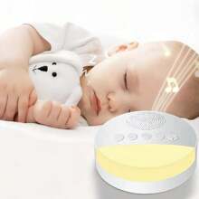 White Noise Machine For Kids, Sleep Sound Player, Night Light Timer, USB Rechargeable, Timed Shutdown - trắng - Xem 1