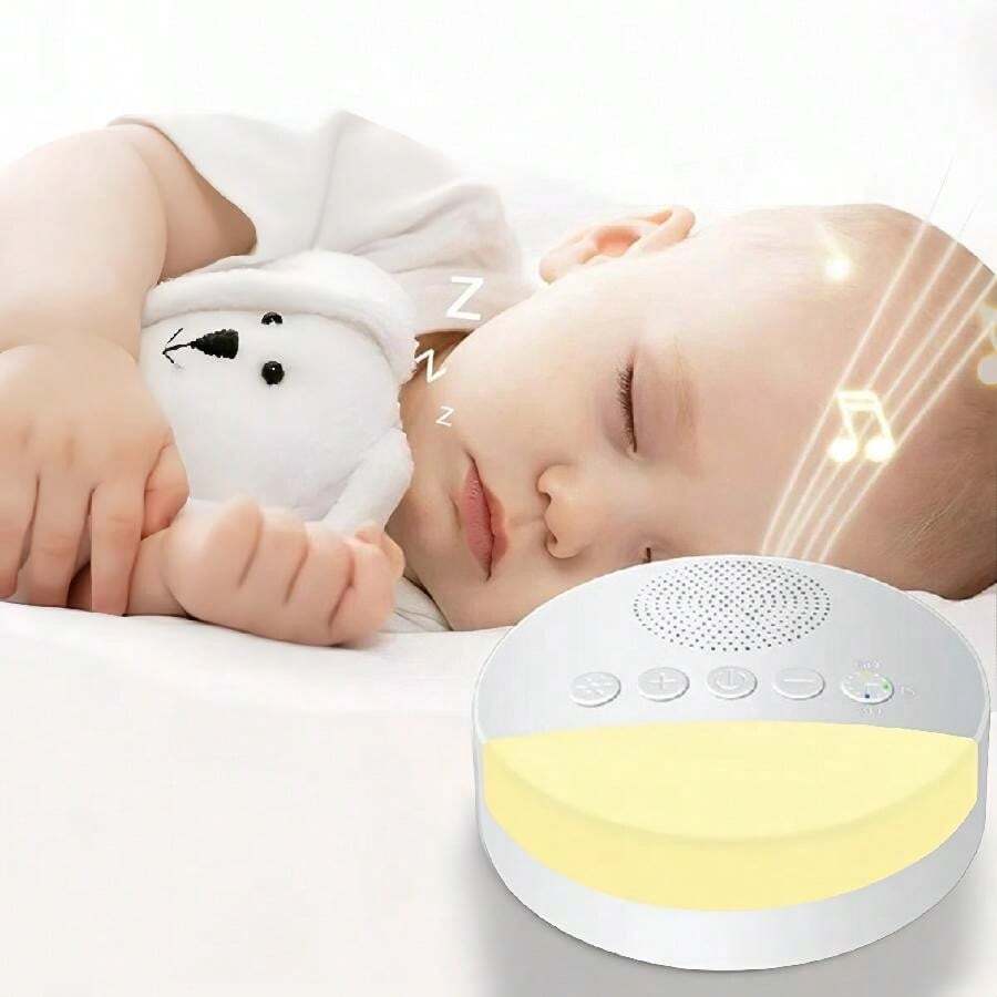 White Noise Machine For Kids, Sleep Sound Player, Night Light Timer, USB Rechargeable, Timed Shutdown - trắng - Xem 1