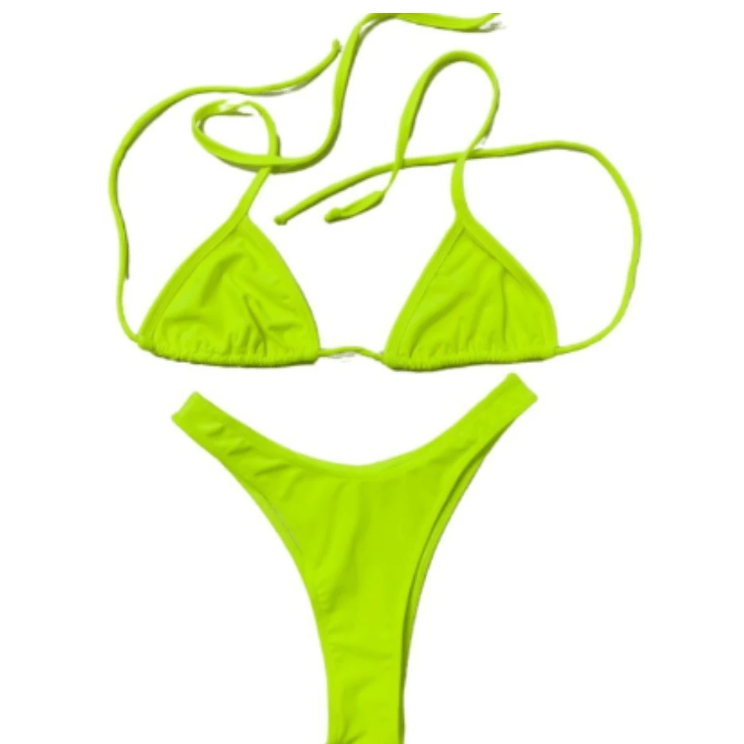 G-String Bikini With Thong Fast Shipping - Green - View 1
