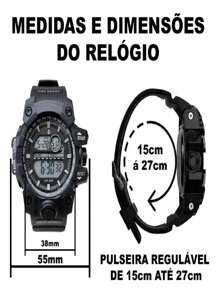 Waterproof Digital Men's Watch Necklace Bracelet And Pendant Silver Kit - Gris - Ver 5