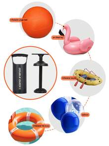12-Inch Dual-Direction Hand Pump, Air Mattress Inflator, Inflatable Toy & Pool Accessories Air Pump - Black - View 2