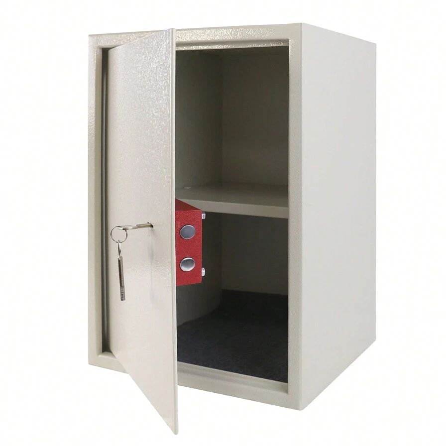 Froadp Security Safe With Double Bit Lock, Wall Mounted Safe With 2 Keys And Fixing Screws, Home Security Box - Màu be - Xem 1