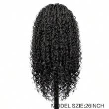 13X4 Lace Frontal Synthetic Long Wig For Water Wave Natural Black Color Hairline Preplucked Cosplay Remy - Black - View 6