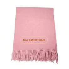 [ Customization ] 1 Thick Autumn/Winter Shawl, Embroidered Personalized Custom Text Content, Elegant And Fashionable Scarf.