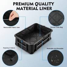 Canasta trasera para bicicleta con red de carga y forro, canasta de bicicleta grande perfecta para montar en bicicleta eléctrica - Negro - Ver 3