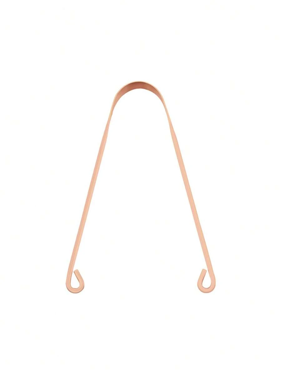 铜质舌头清洁器口腔护理舌刷舌苔去除器刮舌器防口臭成人刮舌器 - 玫瑰金 - 查看 1