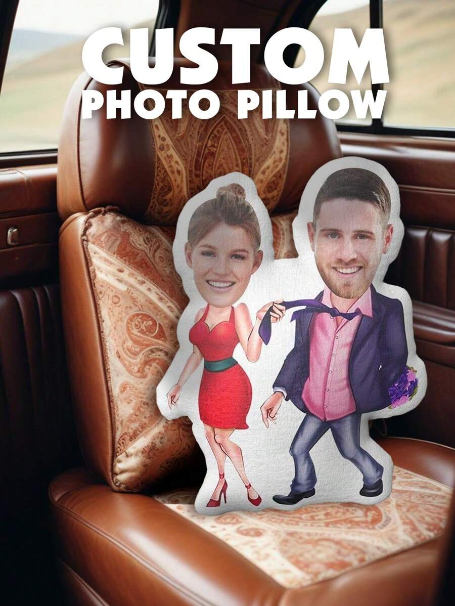 1 件定制脸枕，适合情侣，个性化填充枕头，带图片，适合情人节、母亲节、生日、周年纪念日、毕业典礼、婚礼、父亲节、圣诞节，送给她/他的礼物，适合妈妈爸爸朋友丈夫妻子女朋友男朋友，有趣、可爱、爱定制、独特、个性化的理想礼物，适合他/她、男朋友、女朋友、爸爸、妈妈、家人、朋友、宠物，适合周年纪念日、情人节、母亲节、生日、父亲节、儿童节、毕业典礼、婚礼、圣诞节、乔迁之喜，床、沙发、汽车、茶室、卧室、客厅 - 情侶款 - 查看 1
