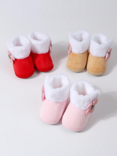 1 par de calcetines de bebé de invierno mullidos, calcetines antideslizantes suaves y cálidos para bebé de 0 a 12 meses, suministros para bebé