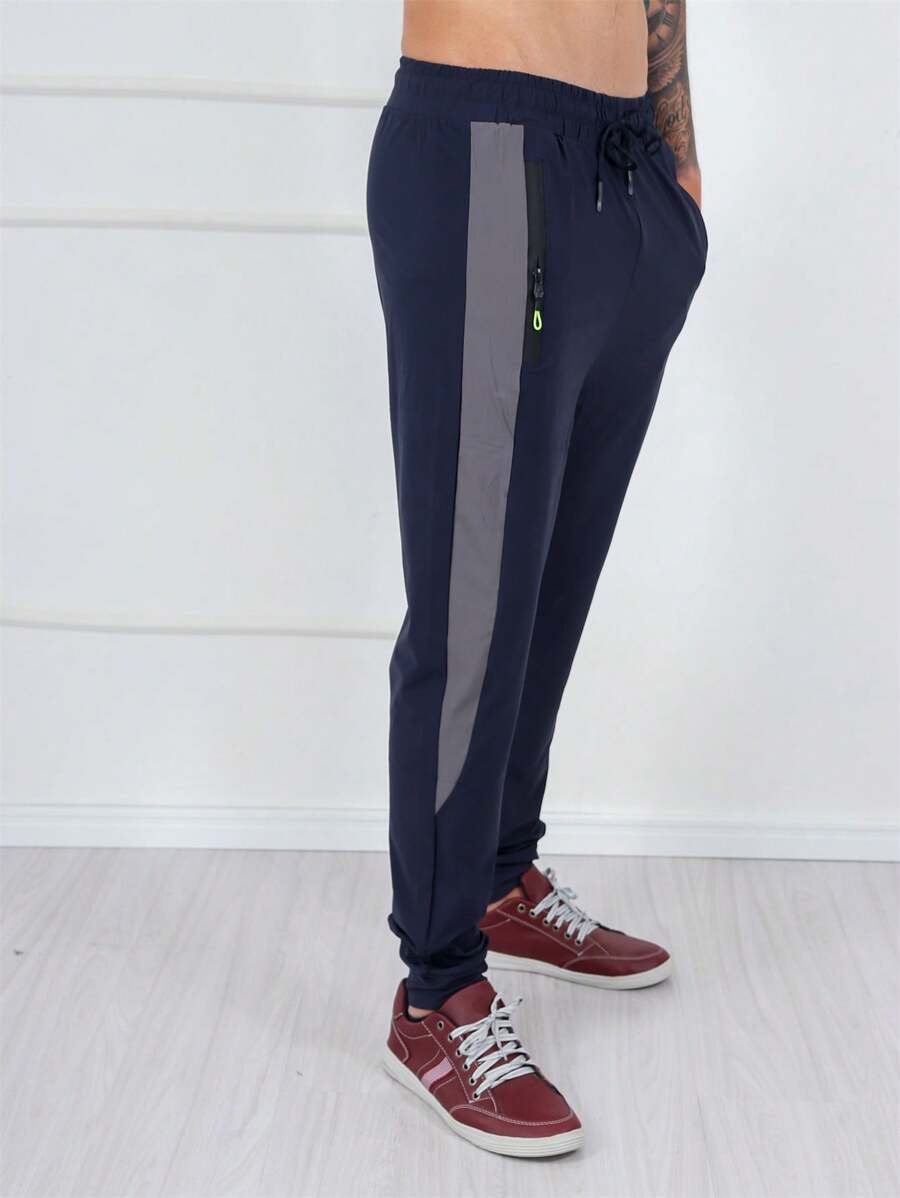 Calças elásticas de secagem rápida para masculino - Azul - Visão 1