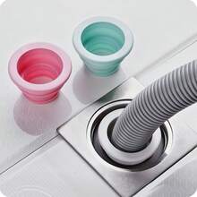 4pcs Sewer Pipe Sealing Ring Connector, Kitchen Pipe Sewer Washing Machine Drain, Anti-Odor Silicone Floor Drain Sealing Plug - Multicolor - View 4