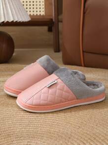 Nowe wodoodporne kapcie ze skóry PU, gruba termiczna podszewka z miękkiej podeszwy, ciepłe, unisexowe, do użytku wewnątrz i na zewnątrz, hurtowe - Różowy - Zobacz 3