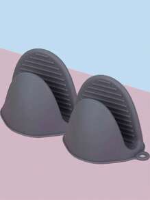 2pcs/Set Heat Resistant Silicone Oven Mitts And Non-Slip Insulated Tongs, Suitable For Baking, Oven, Microwave