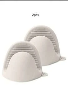 2pcs/Set Heat Resistant Silicone Oven Mitts And Non-Slip Insulated Tongs, Suitable For Baking, Oven, Microwave