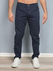 Estone Men's Skinny Jeans With Elastane - Navy Blue - View 4
