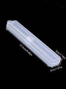 1pc Clear Portable ToothbrushStorage Box, Makeup Eyebrow Pencil Storage Box, Modern Plastic Travel Toothbrush Storage Box For Outdoor