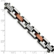 The Black Bow 9mm Stainless Steel Brown Plated 1/4 Ctw Diamond Link Bracelet, 8.5 In