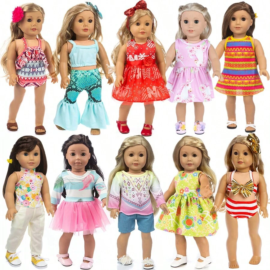 16-18 Inch Reborn Doll Simulation Doll 10 Pieces Clothes Set DIY Children's Play House Toy Accessories Universal 43CM Doll (Doll Not Included) Best Gift For Baby On Christmas Halloween! - Bộ đồ 10 mảnh 18" - Xem 1
