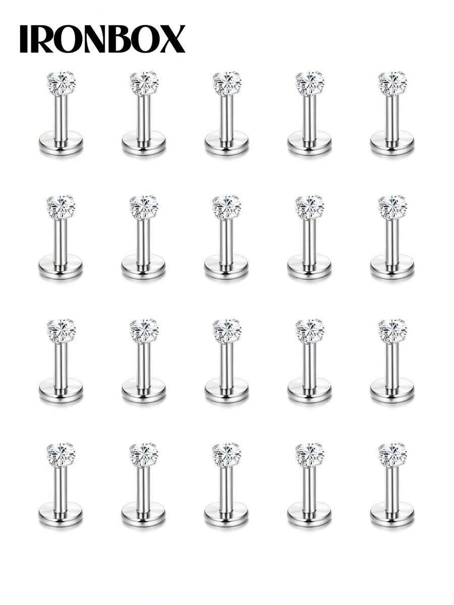 16G 30Pcs Piericng Lèvre Labret Medusa Anneaux Retainer Goujons Studs Acciaio Inossidabile Monroe Cartilage Helix Tragus Boucle 266 - Au quotidien
