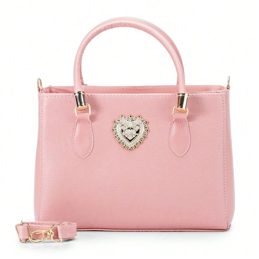 Anjik Medium Metal Heart Crossbody And Shoulder Bag By Gaby Show - 玫瑰金 - 查看 1