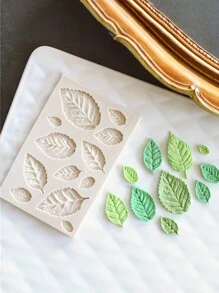 迷你硅胶模具枫叶银杏叶造型翻糖蛋糕装饰工具，自然系列叶子翻糖模具