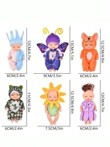 幼儿睡眠娃娃玩具，迷你重生婴儿逼真仿真睡眠娃娃，男孩和女孩 - 彩色 - 查看 9