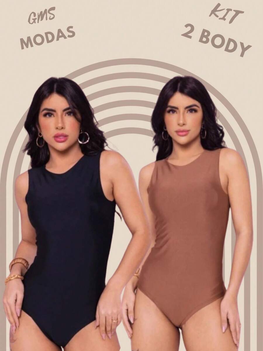 Kit 2 Basic Suplex Shapewear Bodysuit 2 Pieces - Rỉ Nâu - Xem 1