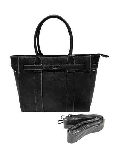 BOLSO DE MILANO, Casual, a la moda, elegante, personalizado, de tendencia, con estilo, bolso de tela lujoso, piel de poliuretano, pequeña decoración de metal ovalada en la parte delantera, borde de aceite blanco, vanguardista, bolso de hombro, de mano, correa de hombro desmontable, compartimento interior, adecuado para maestros, negocios, viajes, oficina, viajes vintage, vacaciones, regalo