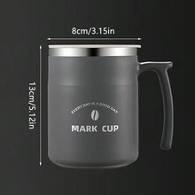 Double Wall Insulated Mug With Lid, General Office Coffee Cup With Lid - 480ml - View 2